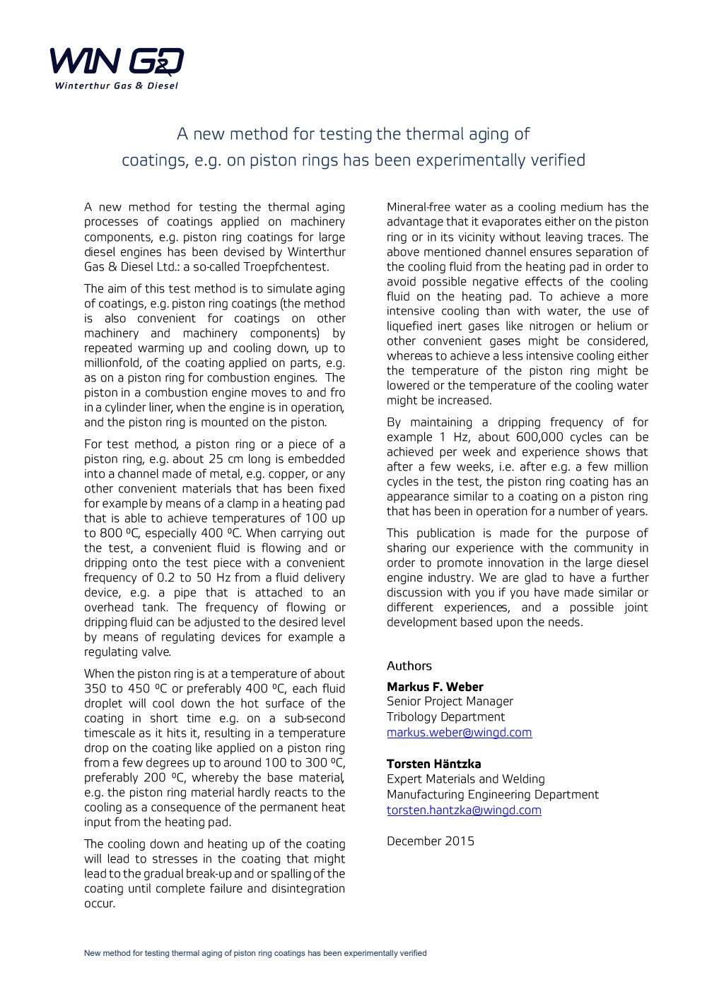 Brochures & Papers | WinGD